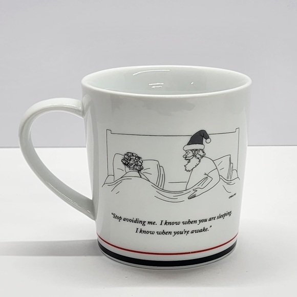 New Yorker Santa Mug funny coffee cup office 2001 Christmas cartoon Alex Gregory - Picture 1 of 8
